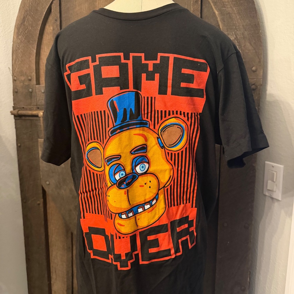 Five Nights at Freddy's Game Over Graphic T-Shirt Medium Black Horror Game